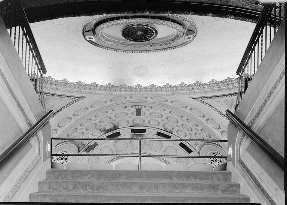 Alabama Theater, Birmingham Alabama 1996  FOURTH FLOOR VIEW UP THE CENTER STAIRS TO UPPER BALCONY AND THEN TO PROSCENIUM