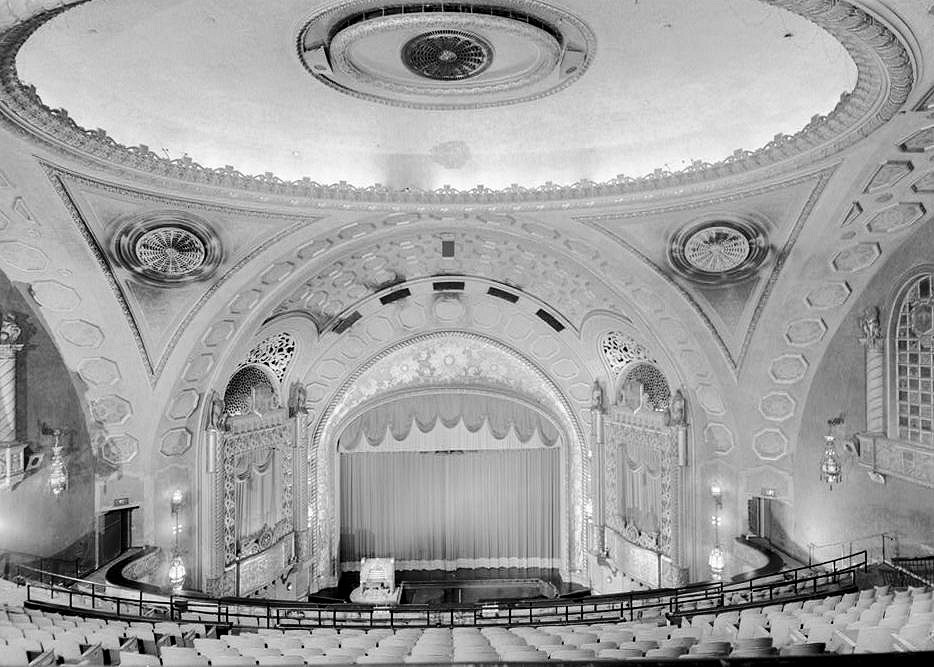 Alabama Theater, Birmingham Alabama 1996  VIEW FROM UPPER BALCONY TO STAGE LOOKING FROM THE FOURTH FLOOR WEST TO EAST