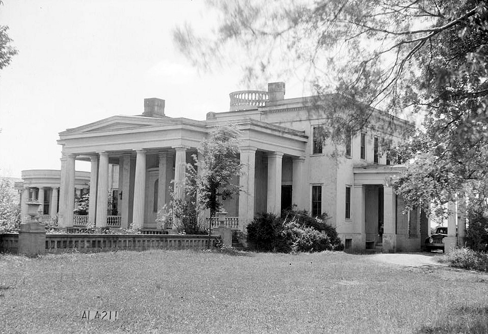 Gaineswood Mansion, Demopolis Alabama Northwest (front) elevation. 1936
