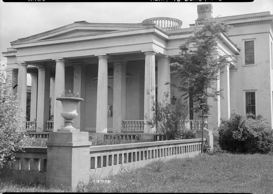 Gaineswood Mansion, Demopolis Alabama Northeast view of front entrance. 1936