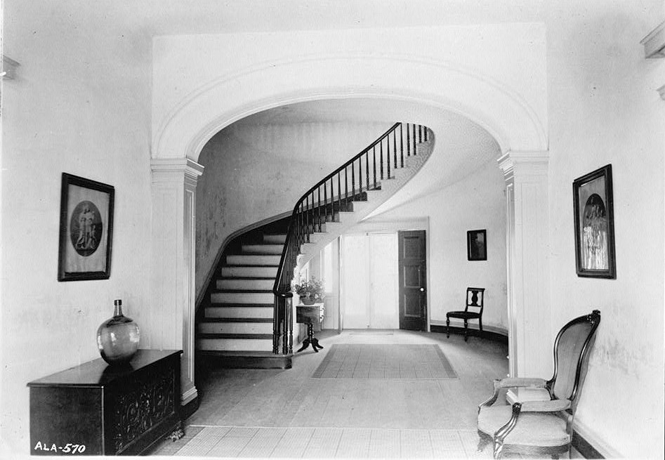 Elmoreland - The Strong House, Glenville Alabama 1936 GENERAL VIEW OF HALL AND STAIRWAY
