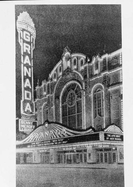 Granada Theatre, Chicago Illinois 1933 LOOKING EAST, NORTHEAST, VIEW OF THEATER FRONT WITH ORIGINAL MARQUE .