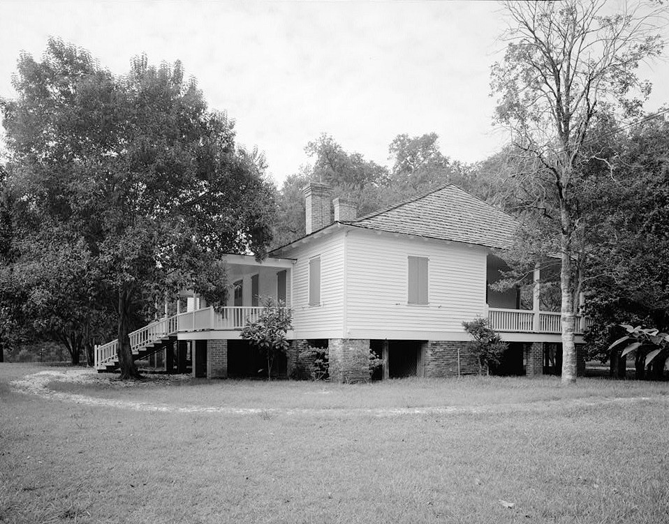 Magnolia Mound Plantation, Baton Rouge Louisiana EAST AND NORTH FACADES 1978