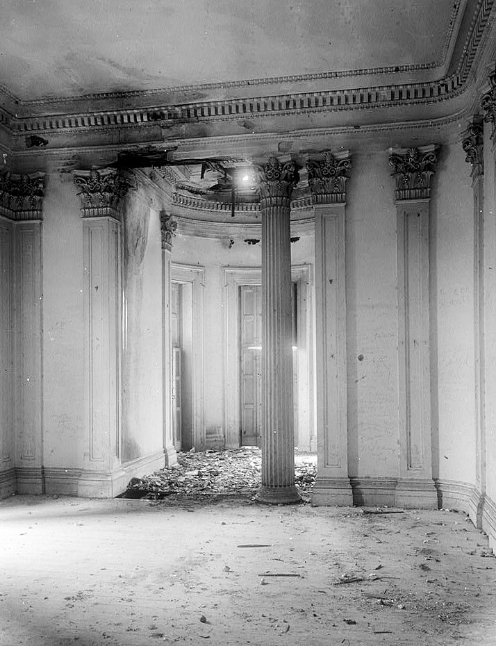 Belle Grove Plantation Mansion, White Castle Louisiana 1938 DRAWING ROOM (NORTHEAST WALL) IN 1938