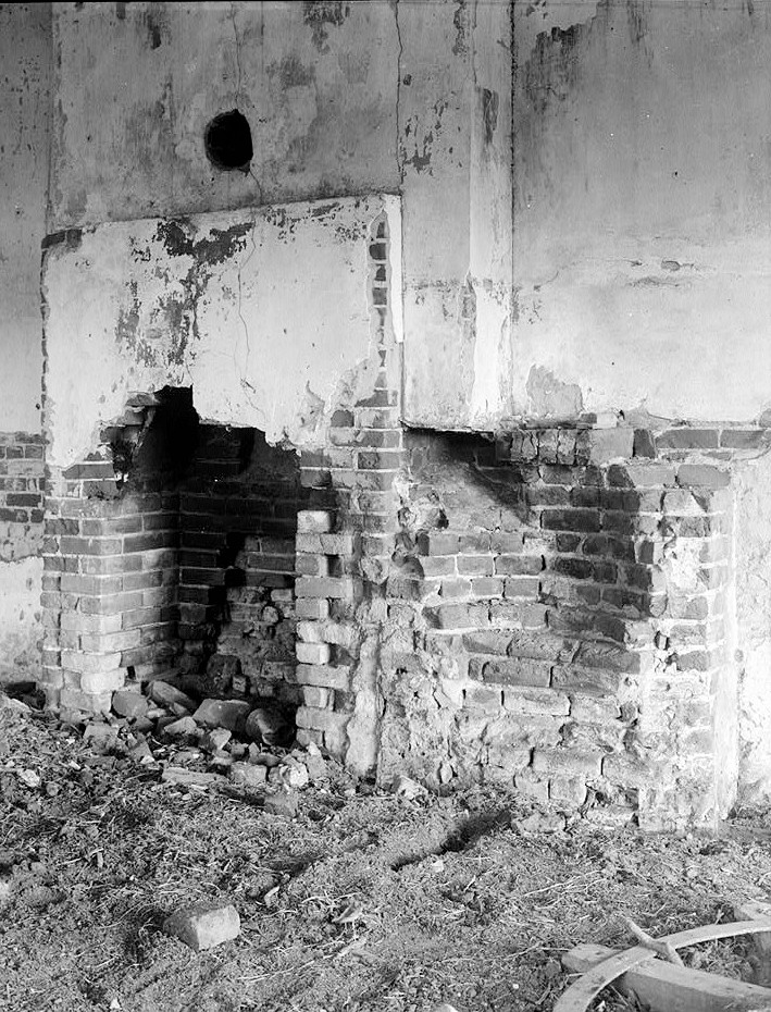 Belle Grove Plantation Mansion, White Castle Louisiana September, 1936 DETAIL OF FIREPLACE AND OVEN (KITCHEN)  