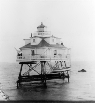 Thomas Point Shoals Light Station, Annapolis Maryland View of the Tower in 1885