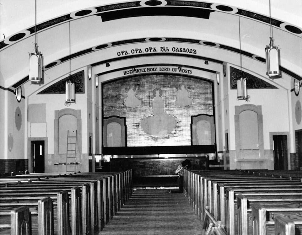 Saint Michael's Greek Catholic Church, Poletown, Detroit Michigan INTERIOR, SANCTUARY AND APSE LOOKING NORTHWEST March 1981