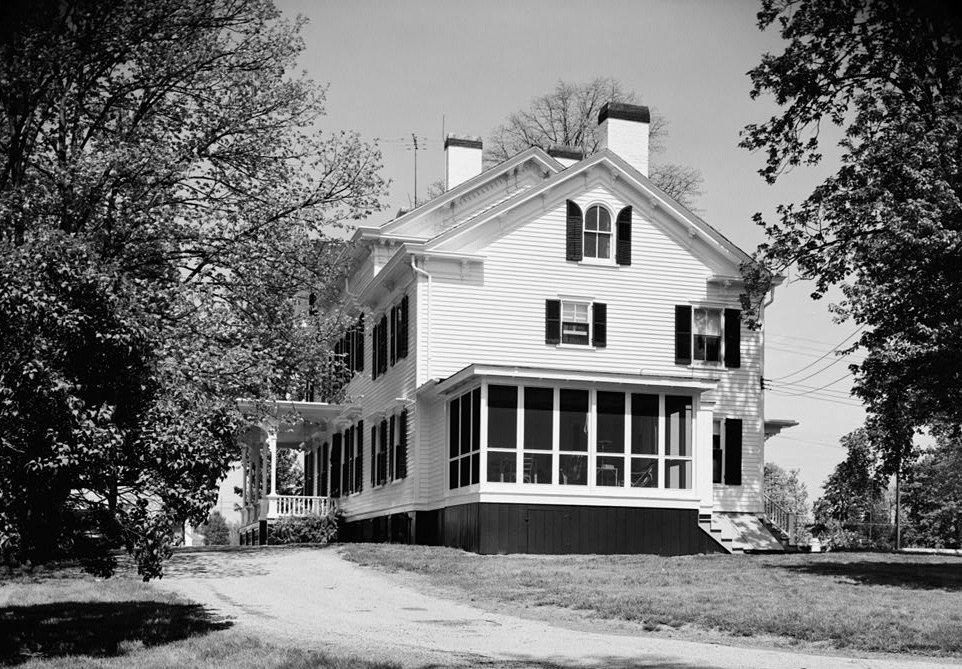 Kenneth Perry House, Bound Brook New Jersey May 1960 WEST END OF HOUSE FROM RIVER, INCLUDING NEW SCREENED PORCH