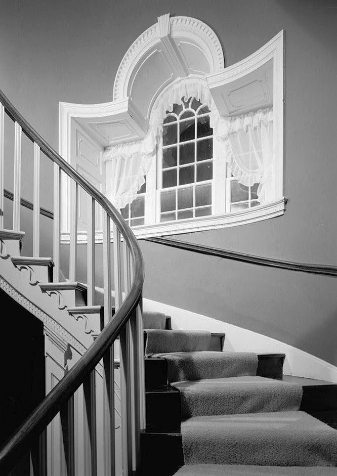 George Ege Mansion, Robesonia Pennsylvania September, 1958 STAIRCASE AND WINDOW AT REAR OF ENTRANCE HALL