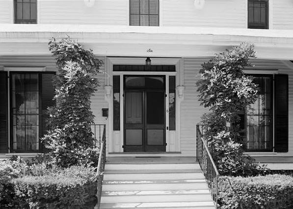 Daniel T. Swinburne House, Newport Rhode Island 1969 DETAIL OF SOUTH FRONT PORCH AND ENTRANCE