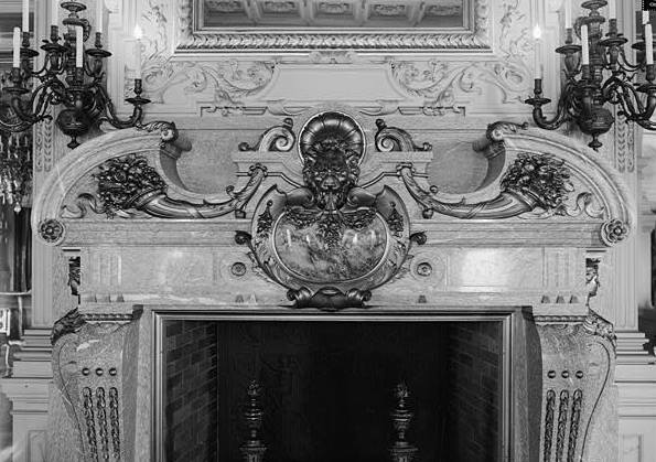 The Breakers (Cornelius Vanderbilt House), Newport Rhode Island DETAIL OF MORNING ROOM FIREPLACE FROM THE SOUTHEAST