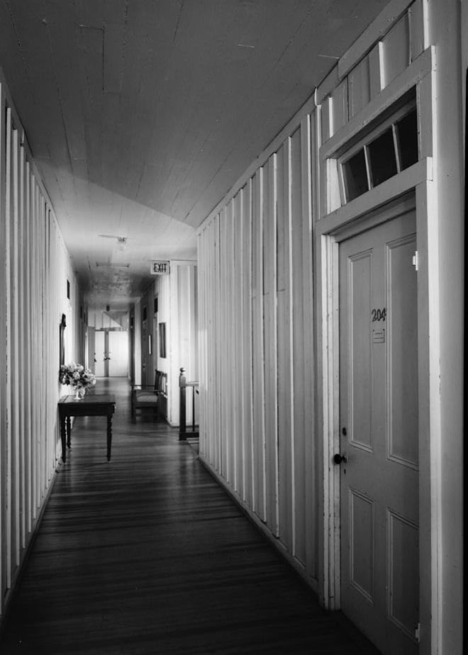 Excelsior Hotel, Jefferson Texas 1966 SECOND FLOOR CORRIDOR, c. 1872 WING.