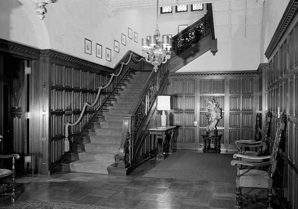 Alexander Stewart House (Embassy of Luxembourg), Washington DC 1970 ENTRANCE HALL - STAIR