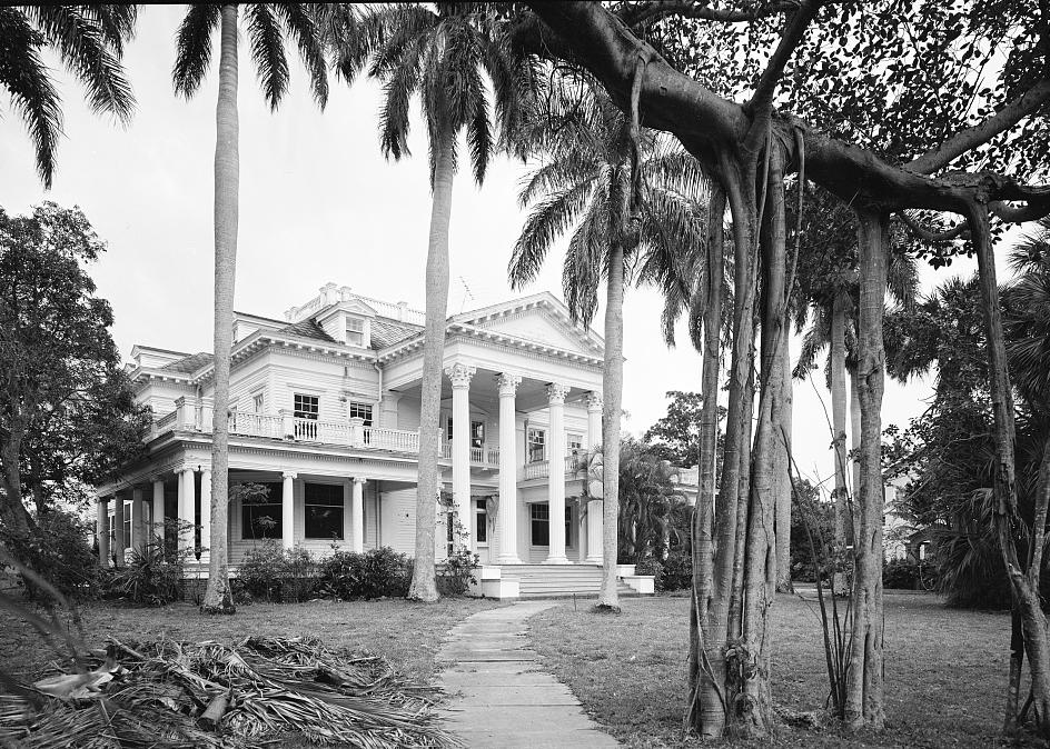 Brelsford House - The Banyans, Palm Beach Florida VIEW FROM NORTHWEST WITH PROP ROOTS OF BANYAN TREE (1972)