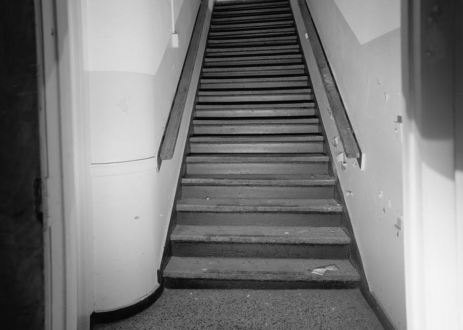 George Washington Junior High School, Tampa Florida First floor entry stairs, facing east (2001)