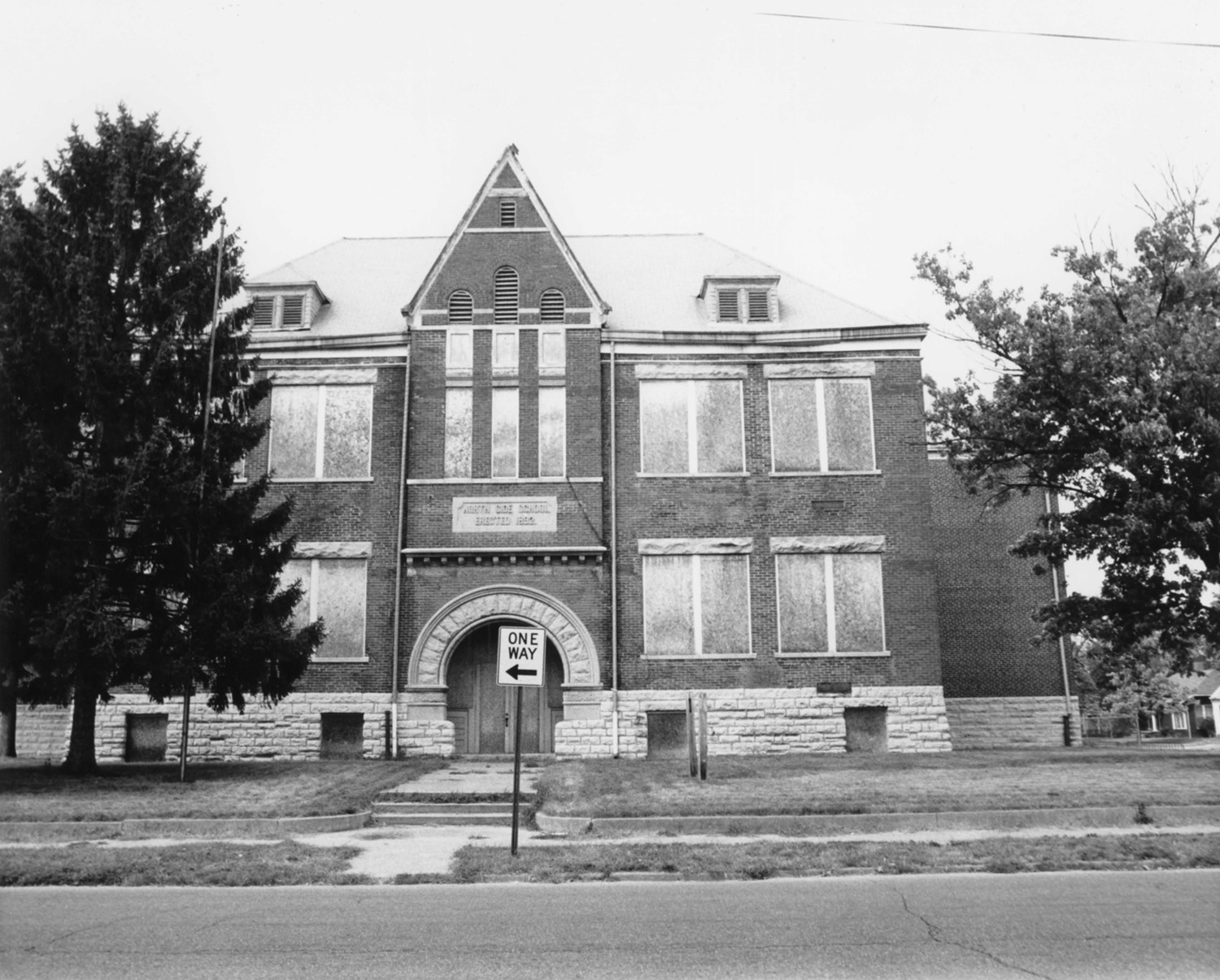 McKinley School - North Side School, Columbus Indiana Looking North (1987)