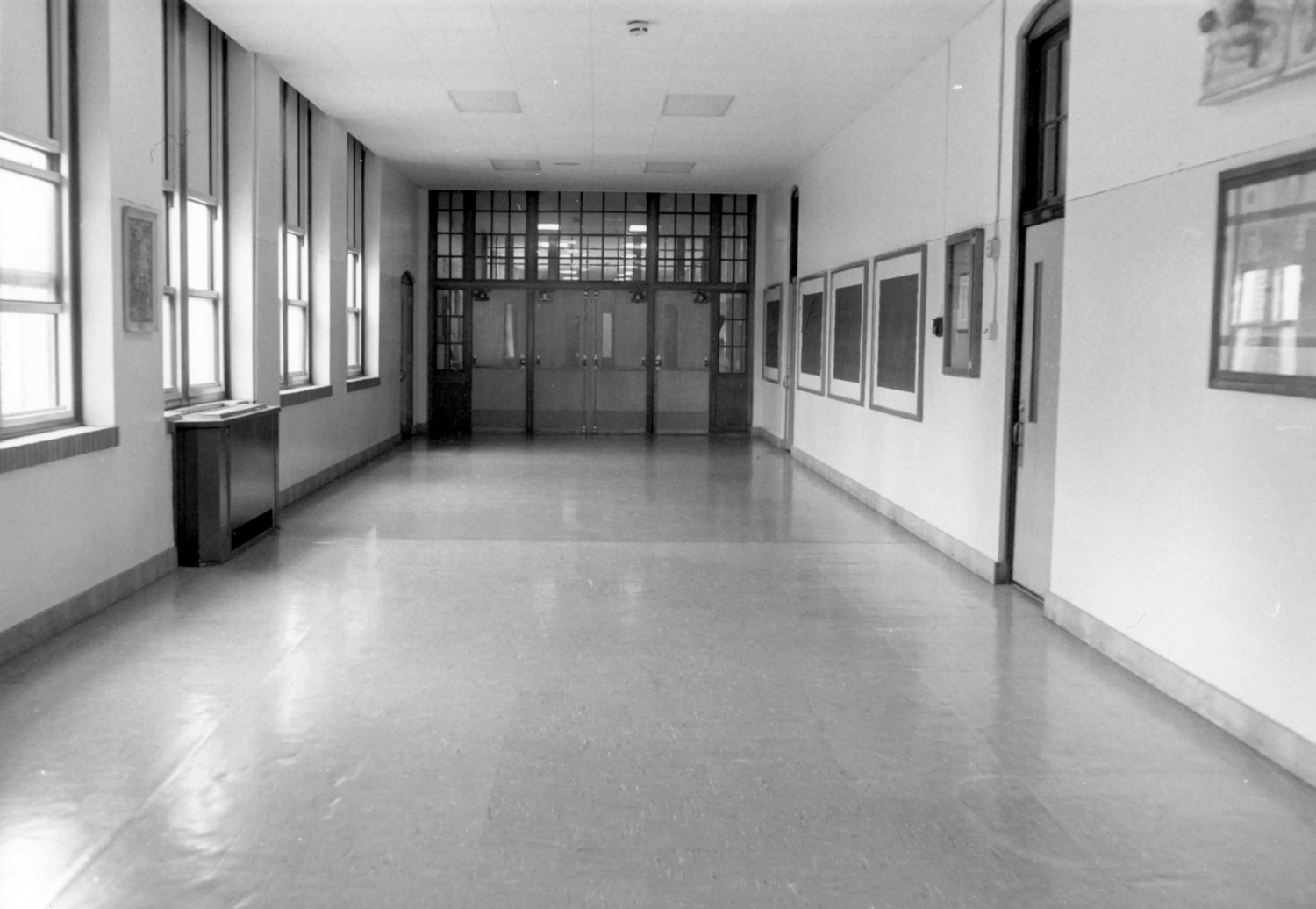 Ralph Waldo Emerson School, Gary Indiana Third floor hallway, camera facing west (1993)
