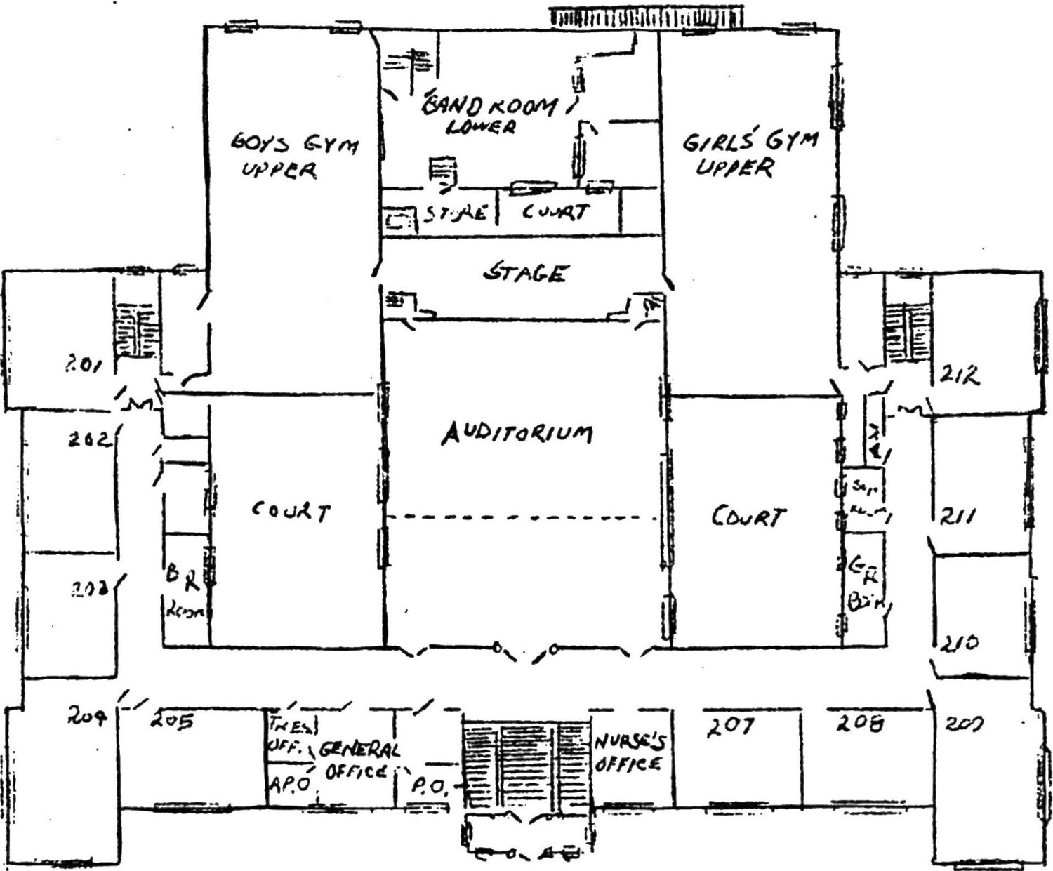 Ralph Waldo Emerson School, Gary Indiana Second Floor Plan