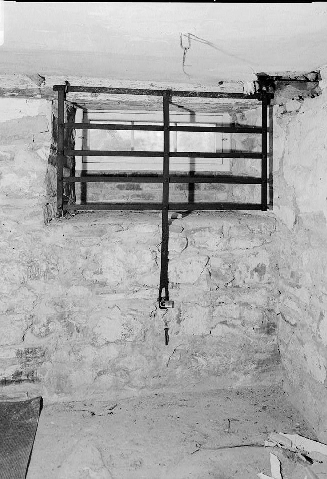 Lindenwald Mansion - Martin Van Buren House, Kinderhook New York INTERIOR, BASEMENT, DETAIL VIEW IN ROOM 002 SHOWING THE IRON SWING GRILLE THAT UP JOHN DESIGNED TO SECURE THE CELLAR WINDOW